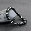 Strand Black Lava Irregular Hematite Bracelets Men 8mm Natural Stone Health Care Magnetic Women Jewelry Charms Pulseras Gifts