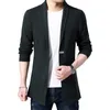 Hommes s Chandails Cardigan Hommes Printemps Automne Hommes Veste Décontractée Homme Couleur Unie Long Chandail Coupe-Vent Seul Bouton Manteaux 230711