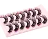 Thick Curled Colored False Eyelashes Fluffy Handmade Reusable Multilayer 3D Fake Lashes with Color Full Strip Lashes Extensions