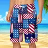 Men's Shorts Mens Pants Summer Independence DayPocket Drawstring Loose Large Size Sports Running Straight Short Bathing Suit Fitness Jogging