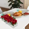Вазы прозрачная акриловая цветочная прямоугольная ваза для обеденного стола свадебное украшение розовая подарочная коробка с легким 1 шт.