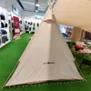 Barracas de abrigos ao ar livre camping piquenique à prova de chuva protetor solar guarda-sol, grande tenda de acampamento de luxo índia lona de algodão tenda de sino com céu