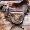 Marsupi Medievale Steampunk Pelle Utility Cintura per anca Borsa Boho Portafoglio Tasca Uomo Donna Viking Pirate Costume Accessorio Borsa