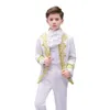 Suits Boys European Style Court Drama Costume Children Golden Flower Stage Prince Charming Performance Clothing Set Kids Blazer Pants 230711