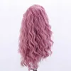 Hochtemperaturfaser-Spitzenperücken für Frauen, rosa Haar, synthetische Lace-Front-Perücke, langes Haar, gewellte Perücken, hitzebeständig, Cosplay, 230524