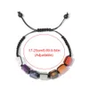 1Pc 7 Chakra bransoletki Reiki pleciona bransoletka z kamienia naturalnego mężczyźni kobiety naturalny kryształ uzdrawianie niepokój biżuteria regulowana lina L230704