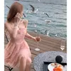 Abiti casual 2023 Summer Pink Beach Style Party Dress Women Strap senza maniche Y2k Min Office Lady Elegante One Piece coreano