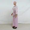 Casual Jurken Vrouwen Moslim Abaya Elegante Dubai 3/4 Mouwen Borduren Lovertjes Kwastje Islamitische Party Lange Jurk 2023 Mode