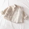 Płaszcz moda dziewczynka chłopiec kurtka zimowa gruba wełna jagnięca niemowlę maluch dziecko ciepłe owce jak odzież wierzchnia bawełna 1 8Y 230711