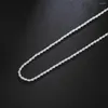 Chains For Women Mens Silver Color 2MM Twisted Rope Chain Necklace 16/18/20/22/24 Inches Fashion Jewelry Charm Gifts Pendant