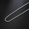 Chaînes pour femmes hommes couleur argent 2 MM corde torsadée collier 16/18/20/22/24 pouces mode bijoux breloque cadeaux pendentif