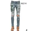 Jeans pour hommes Mens Designer Skinny Desig Long Hippop Autocollant Broderie Slim Denim Straight Streetwear Taille En Gros Drop Delivery Ap Dh7Db