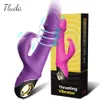 Vibradores Rabbit Thrushing Vibrator Automatic Telescopic G-Spot Clintoris Simulator Masturbação Feminina Brinquedos Sexuais Para Mulheres Adultos 230712