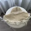 Chapeaux à large bord soleil pour femmes grande taille de tête visières d'été Chapeau pliable grande plage Chapeau de paille Femme Cap