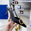 新しいスリングバックラインストーンヒアリン PVC サンダルスティレットヒールレザーソール女性の高級デザイナーパーティー結婚式イブニング最高の靴工場の履物