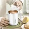 Mugs Double Wall Vacuum Thermal Mug with Straw Stainless Steel Plastic Liner Portable Car Breakfast Coffee Cup Water Bottle Drinkware R230712