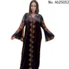 Roupas étnicas Vestidos africanos para mulheres Dashiki Mesh Manga com babados Robe Vestido África Roupas Super Elástica Diamantes Festa Maxi238a