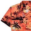 Chemises décontractées pour hommes noix de coco coucher de soleil plage vacances chemise à manches courtes poignets bouton Port 50 s vêtements hommes un body hommes métallique