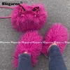 Slippers Women's Fashion Sets Fur Handbags Woman Luxury Faux Fur Set Slides Furry Bag Purse Wallet Indoor Shoes Plus Size T230714