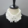 Bow Ties Women Detachable Collar Shirt Fake Collars Decoration Ladies Lace Hollow Embroidered False Necklaces Clothes Accessories