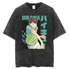 T mens skjortor anime grafisk t -shirt haikyuu vintage tvättade t -shirt män överdimensionerade hip hop streetwear sommar harajuku toppar bomullströjor -skjorta skjorta ops ees ees