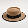 New Straw Hats for Women Summer Fashion Flat Brim Ribbon Beach Sun Hat Outdoor Travel Dress Cap Chapeau Femme