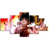 Affiche d'art mural 5 panneaux One Piece Luffy Second Gear Impressions sur toile Peinture Salon Décoration de la maison Anime Photos L230704