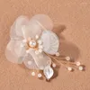 Hair Clips White Flower U Shaped Hairpin Pearl Elegant Pins Clip Jewelry Accessories For Women Wedding Ornaments ML