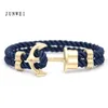 Bracciale Uomo Ancora in Nylon in Blu Navy e Ancora in Ottone L230704