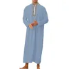 Vêtements ethniques traditionnels musulmans pour hommes Moyen-Orient Jubba Thobe Zipper Robes Manches longues Robe Robe arabe