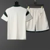 Träningsdräkt för män Designerdräkt Sommar fritidskläder utomhussportkläder i ren bomull av hög kvalitet och kläder som andas Mode träningsoveraller för män 2-delat kort set ZE5V
