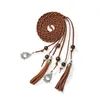 Ceintures la ceinture tissée à la main pour les femmes des centaines de robes taille fine corde vêtements accessoires gland pendentif chaîne nouée