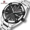 Reloj deportivo militar NAVIFORCE para Hombre, Reloj resistente al agua para Hombre, banda de acero, Reloj de pulsera para Hombre con visualización de día y fecha de cuarzo, Reloj para Hombre