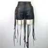 Spodenki damskie Sexy Tassel PU Faux Leather Women 2023 Jesienno-letnia moda Y2K Streetwear Krótkie spodnie z wysokim stanem Damskie Pantalones