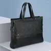 Portföljer Högkvalitativ handväska i äkta läder Herr Business Bag Toes Hane För 15 tum Laptop Portföljväskor Office Messenger Shoulder