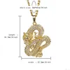 Pendentif Colliers Dragon Chinois Zircon Blanc Hip Hop Designer Collier Pour Les Amoureux - Bijoux Plaqué Or Drop Delivery Pendentifs Dhdrf