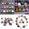 Charms Natural Stone Mini Bag Ornament Healing Crystal Reiki Gemstone Pendant Crafts Home Decoration Gift Drop Delivery Jewelry Find Dhiqf