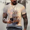 T-shirts pour hommes 2023 Hip-Hop Street Style Graffiti Rêve Nautique T-Shirt 3d Col Rond À Manches Courtes Grande Taille T-Shi