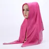 Abbigliamento etnico Sciarpa quadrata da donna Sciarpe hijab solide musulmane Scialli dell'Arabia islamica Copricapo Eid Fascia semplice 105cm Bandane Foulard