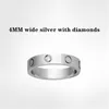 Stainless Steel Sier klassisches Liebesschraubenring -Schmuck Hochzeit Frauen Mode -Diamantringe Accessoire Designer für Frauen Geschenk
