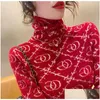 Women'S Sweaters 22Gg Women Turtleneck Brand Ggity Knit Plovers Tight Pile Collar Bottoming Sweater Tops Drop Delivery Apparel Women Dhufa