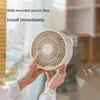 Ventiladores elétricos Controle remoto sem fio sem perfuração montado na parede Ventilador de resfriamento de ar de circulação com luz LED Ventilador de mesa elétrico dobrável de mesa