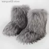 Boots Fashion Y2K Boots Women Winter Furry Thick Warm Fur Snow Boots Round Toe Long Boots Color Plush Faux Fur Snow Boot Girls Shoes T230712