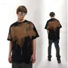 남성용 캐주얼 셔츠 미국 제품 원본 성격 티셔츠 매뉴얼 잉크젯 크래프트 스플래시-잉크 바람 트렌드 느슨한 반 소매
