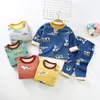 Pajamas Children Pyjamas Winter Kids Clothing Sets WarmFleece For Boys Thicken Dinosaur GirlsSleepwear Baby Thermal Underwear 230711