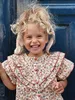 子供シャツ女の赤ちゃん服 23 夏 Ks 桑の花蓮の葉スリーブトップノースリーブストラップロンパースジャンプスーツ 230711