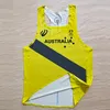 屋外 Tシャツオーストラリア代表チームマン高速ランニングネット通気性ベストマラソンプロアスリート陸上競技シングレットカスタマイズ可能 230712