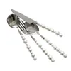 Dinnerware Sets Pearl Handle Cutlery Set Tablespoon For Kitchen Formal Occasions Holiday