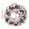 Decoratieve Bloemen 1PC Kerstkransen Voordeur Opknoping Guirlande Rode Bessen Ornamenten Voor Binnen Buiten Raam Xmas Decor Benodigdheden