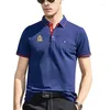 Polos pour hommes été Polyester coton hommes Polo décontracté à manches courtes Homme mode mâle revers t-shirts hauts S-4XL